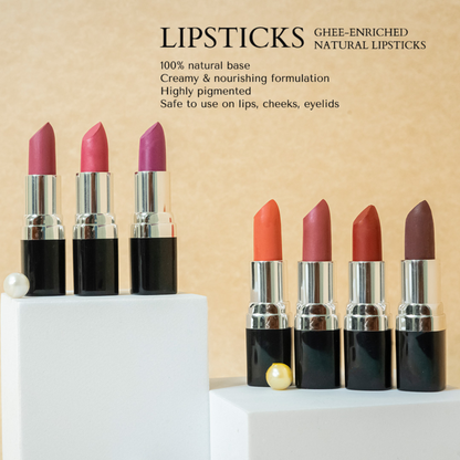Mit natürlichem Ghee angereicherte Lippenstifte | für üppige Lippen