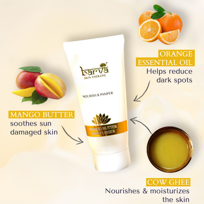 Mangobutter Feuchtigkeitscreme / Gesichtscreme mit Vitamin E und Aloe Vera | für normale bis trockene Haut