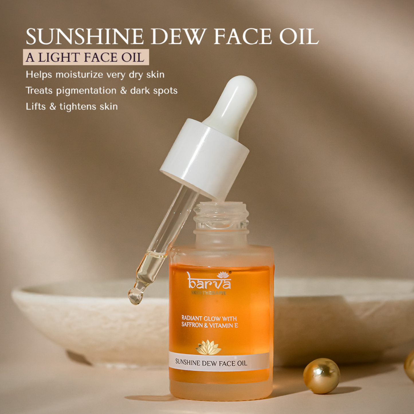 Sunshine Dew Gesichtsöl | Mischung aus Safran, Vitamin E, Kurkuma, Lakritze und Ghee