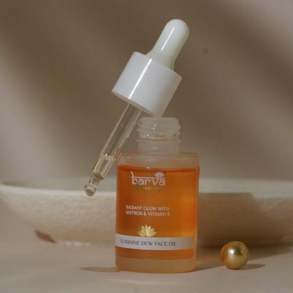 Sunshine Dew Gesichtsöl | Mischung aus Safran, Vitamin E, Kurkuma, Lakritze und Ghee